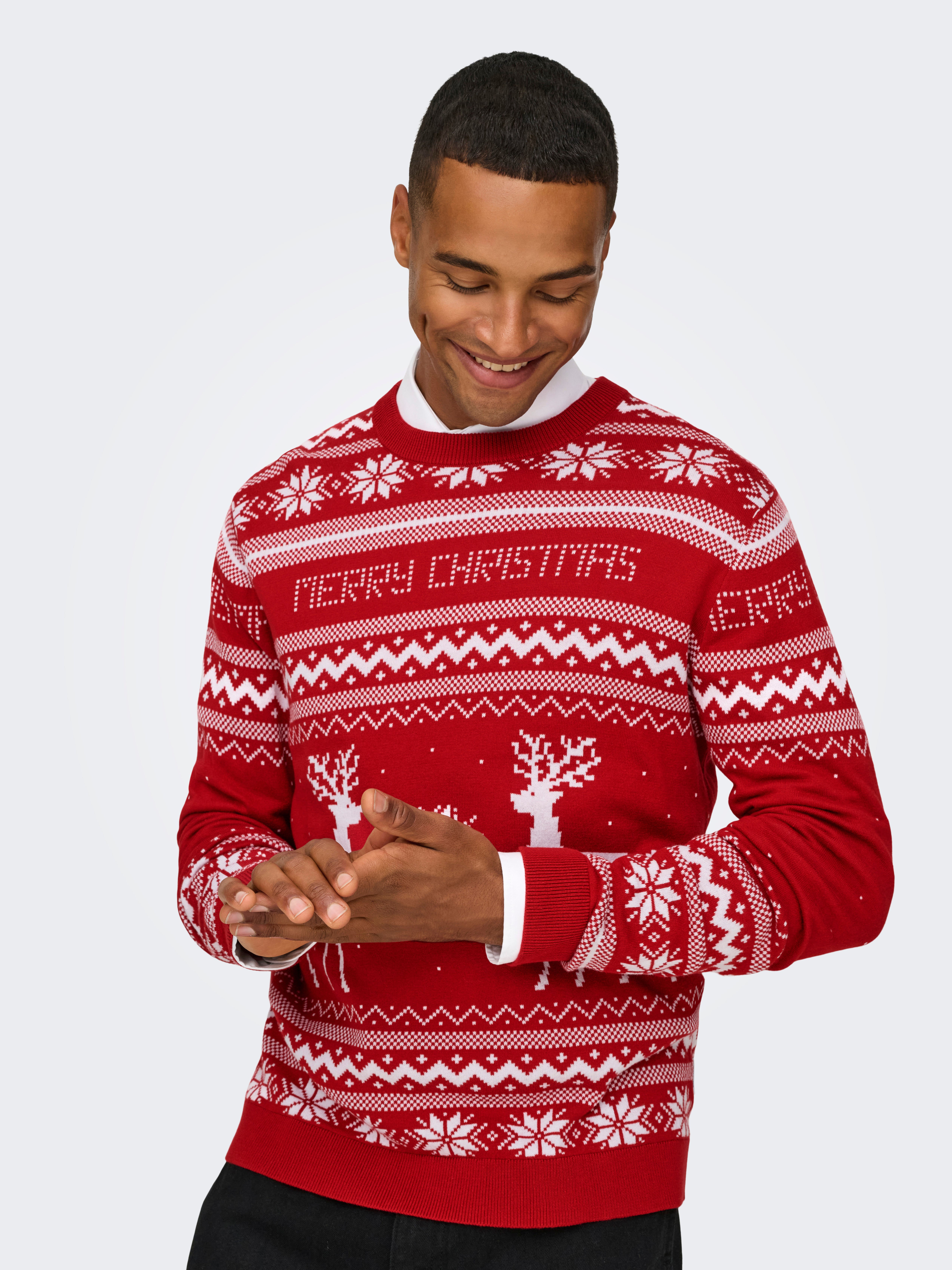 ONSXMAS Pullover Pompeian Red