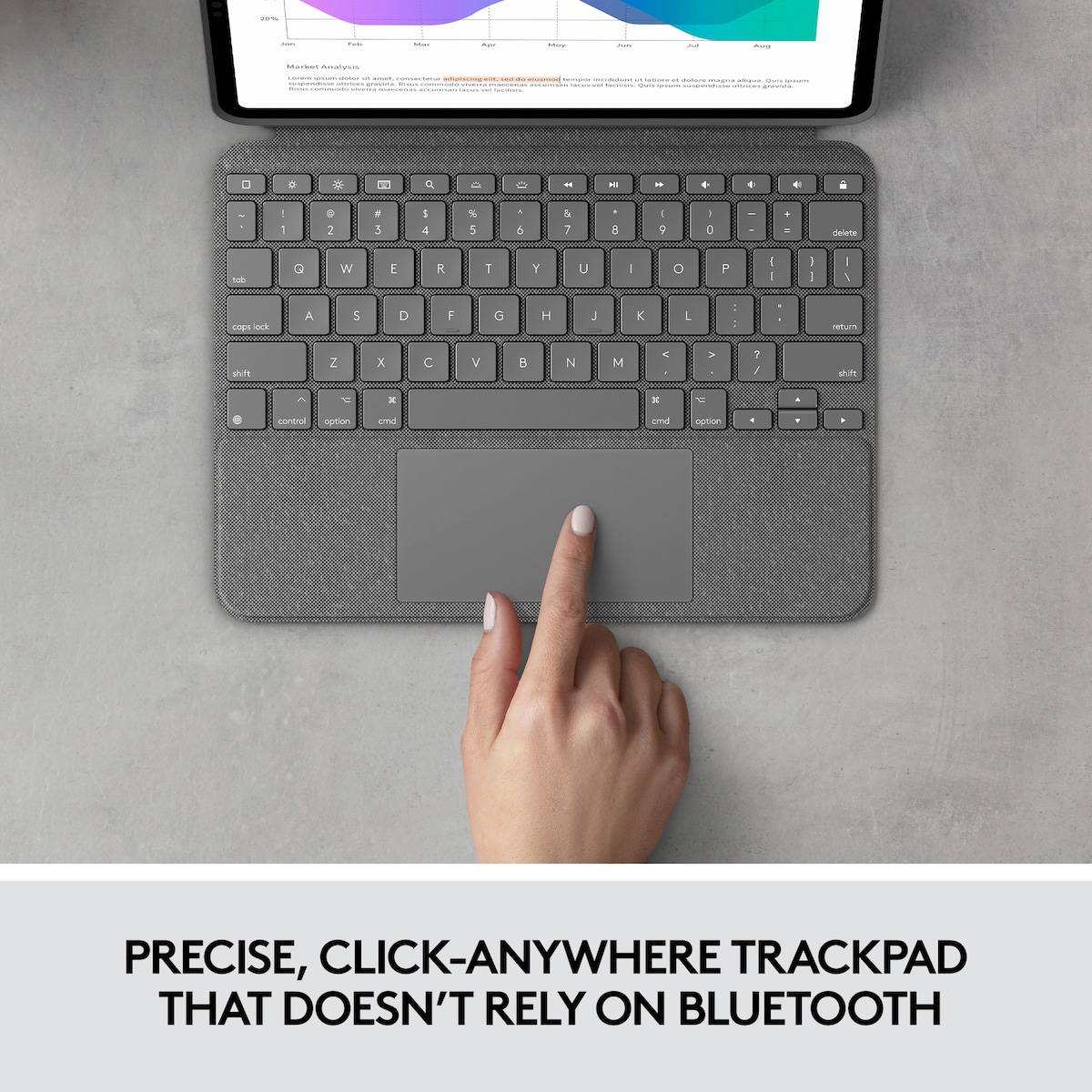 Logitech Combo Touch tastaturdeksel for iPad Pro 11 (grå)