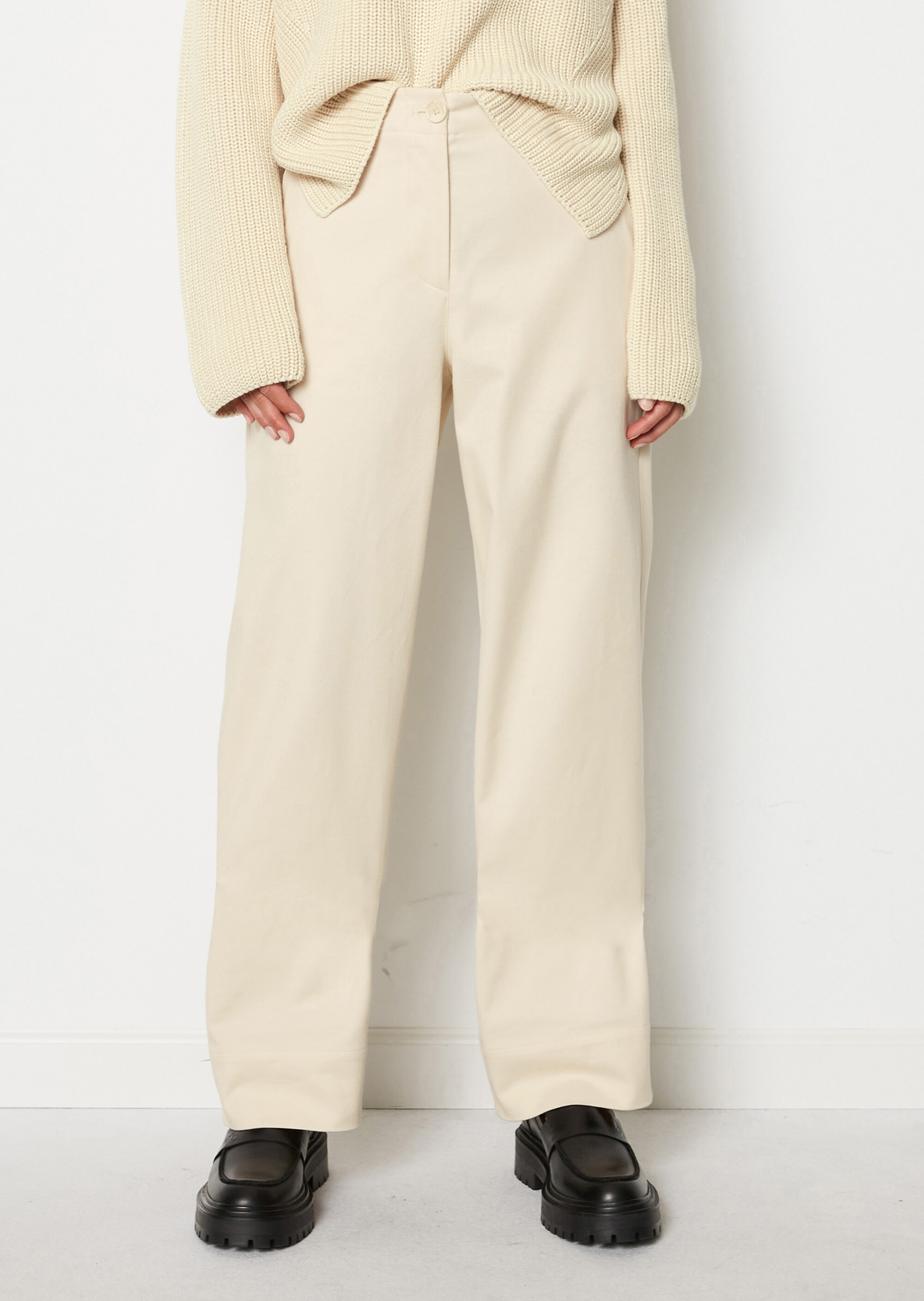 Wide Leg Pantsaus hochwertiger Twill-Qualität