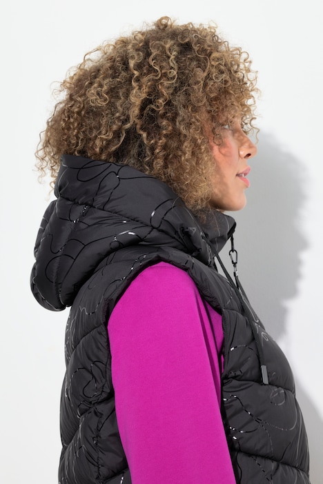 HYPRAR Long-Steppweste, Seiten-Zipper, Stehkragen, ärmellos