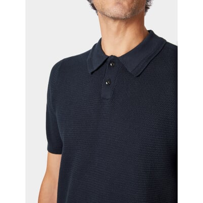 Herren-Poloshirt gestrickt, Dunkelblau