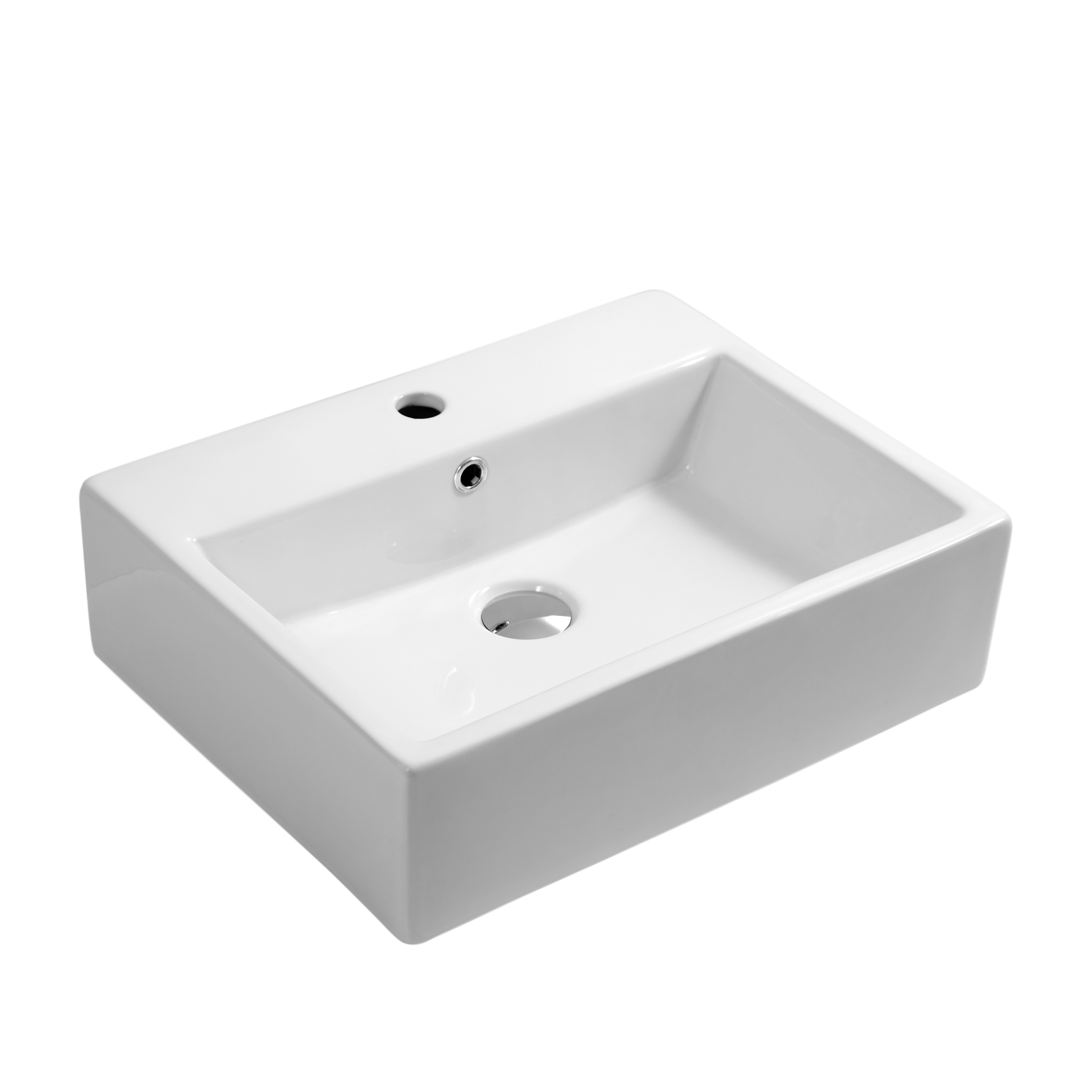 Waschbecken Keramik rechteckig 52 x 42 cm weiss