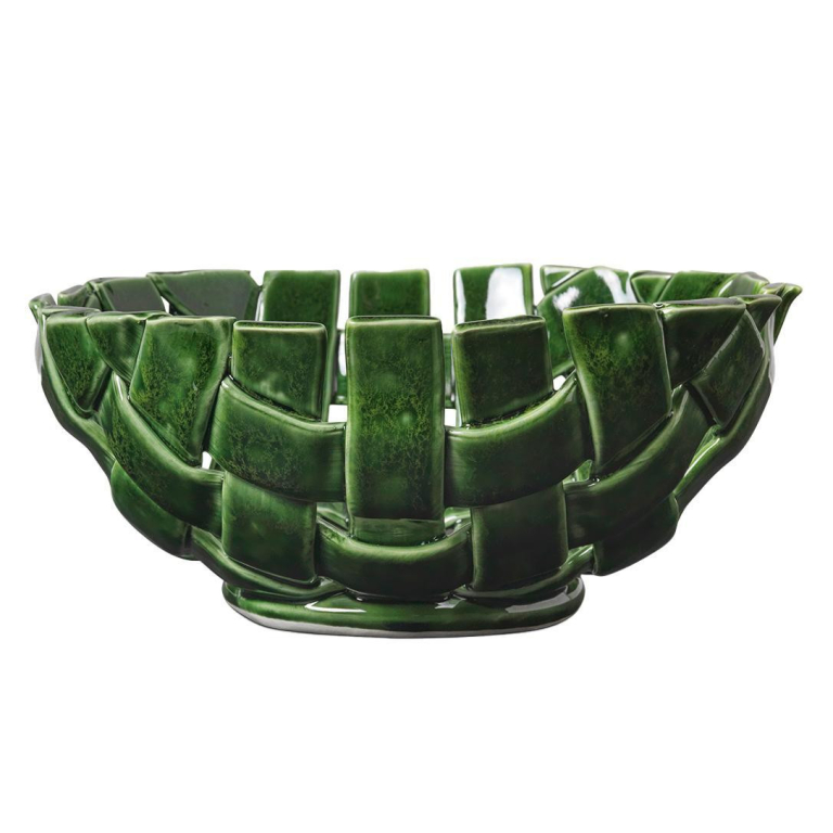 Ferm Living Plait kom Ø24 Emerald Green