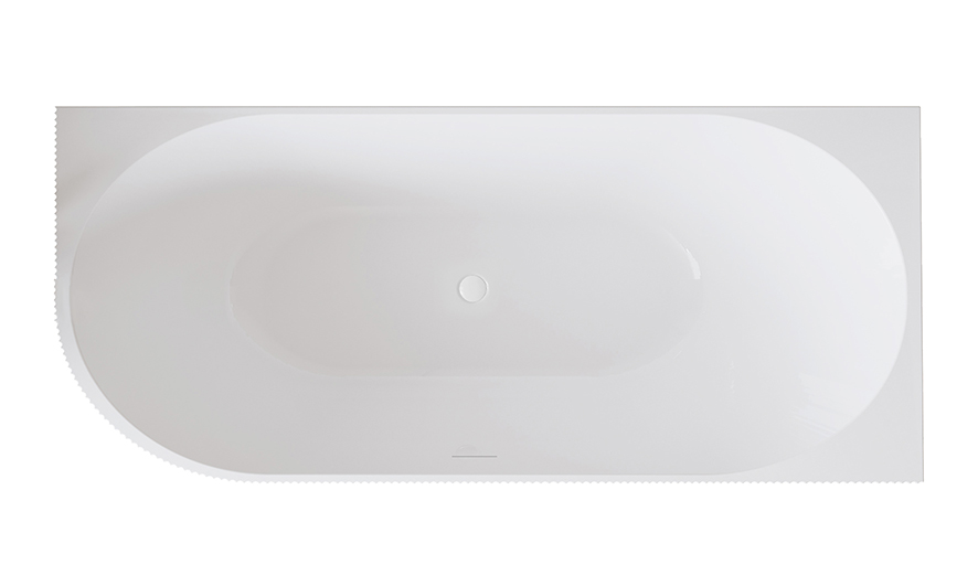 Mueller Almar hoek ligbad ribbel 170x80cm glans wit rechts