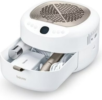 MP 200 (3in1) StudioNails Pro Nagelfräse LED UV Nagellampe Nagelstaubsauger Polierwerkzeug Maniküre Pediküre Station (10430) - Weiss / Silber