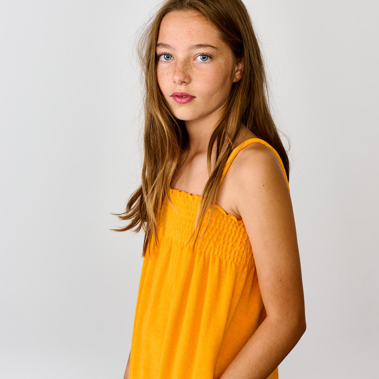 Bellerose Robe tube mi-longue Canil en Coton mélangé orange vif