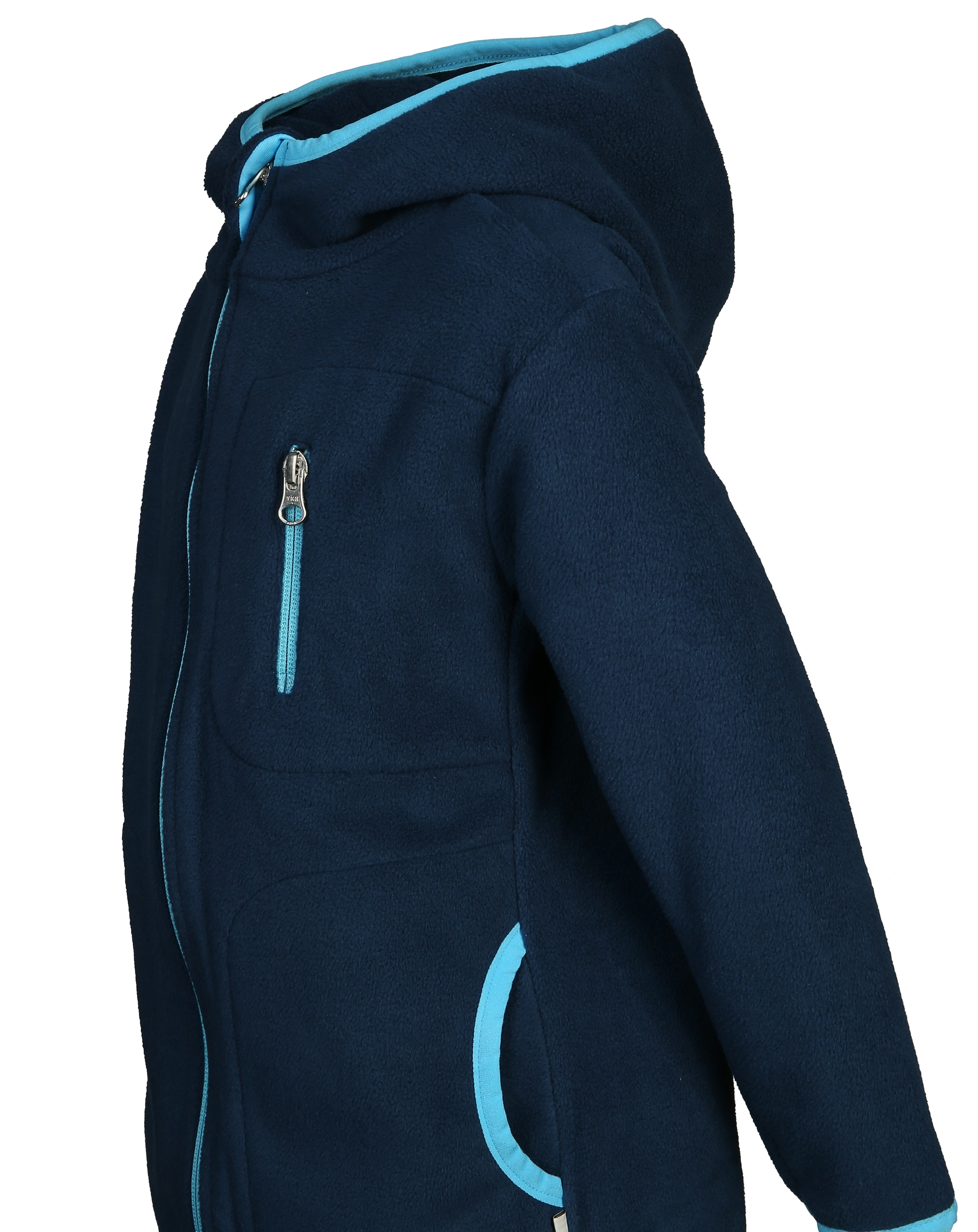 Fleece-Jacke POCKET mit Kapuze in dunkelblau