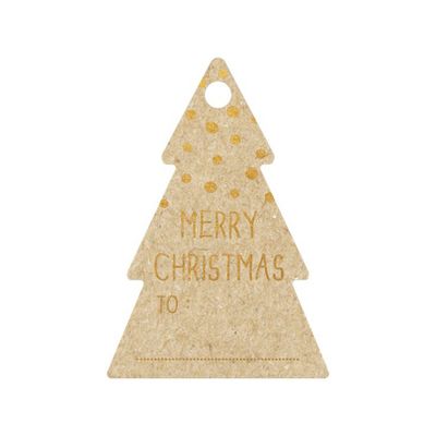 Clairefontaine - 12 Étiquettes cadeau kraft - sapins - 8 x 16 cm
