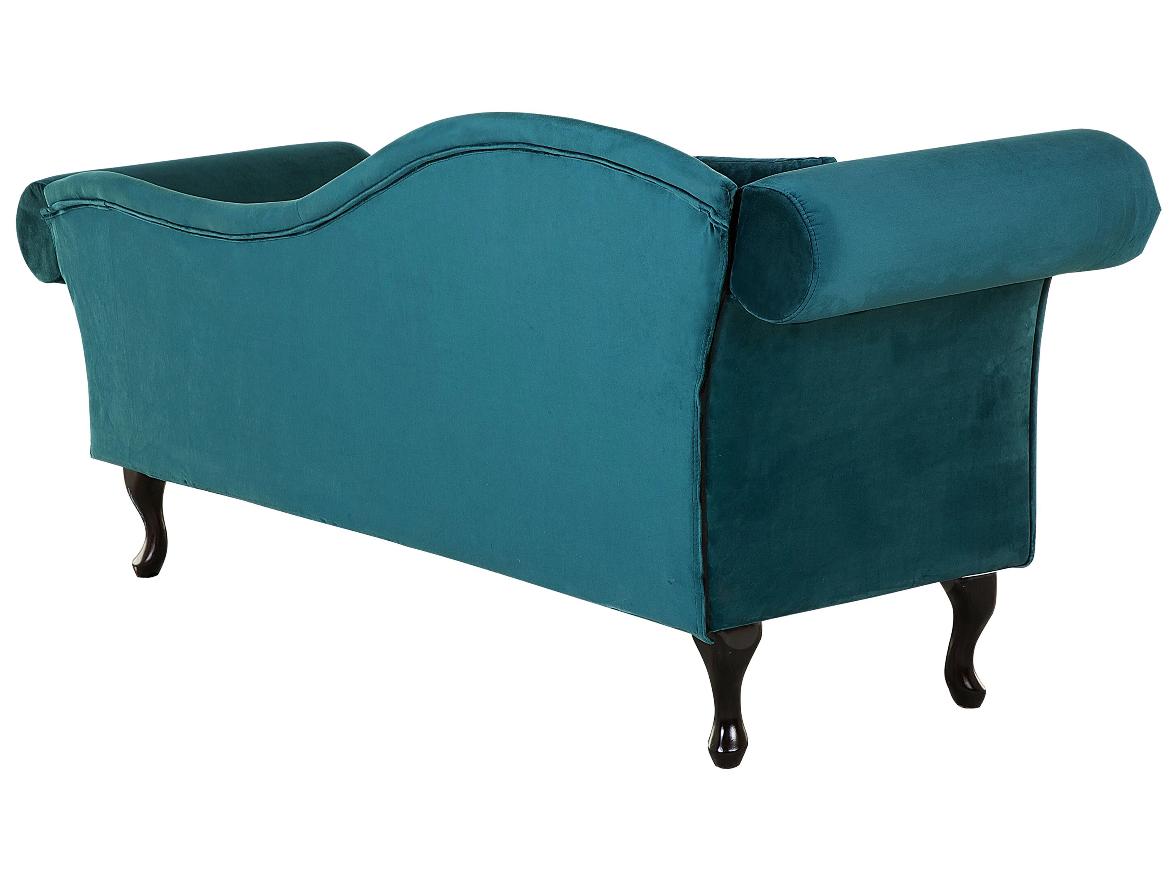 Linkszijdige chaise longue LATTES Fluweel Groenblauw
