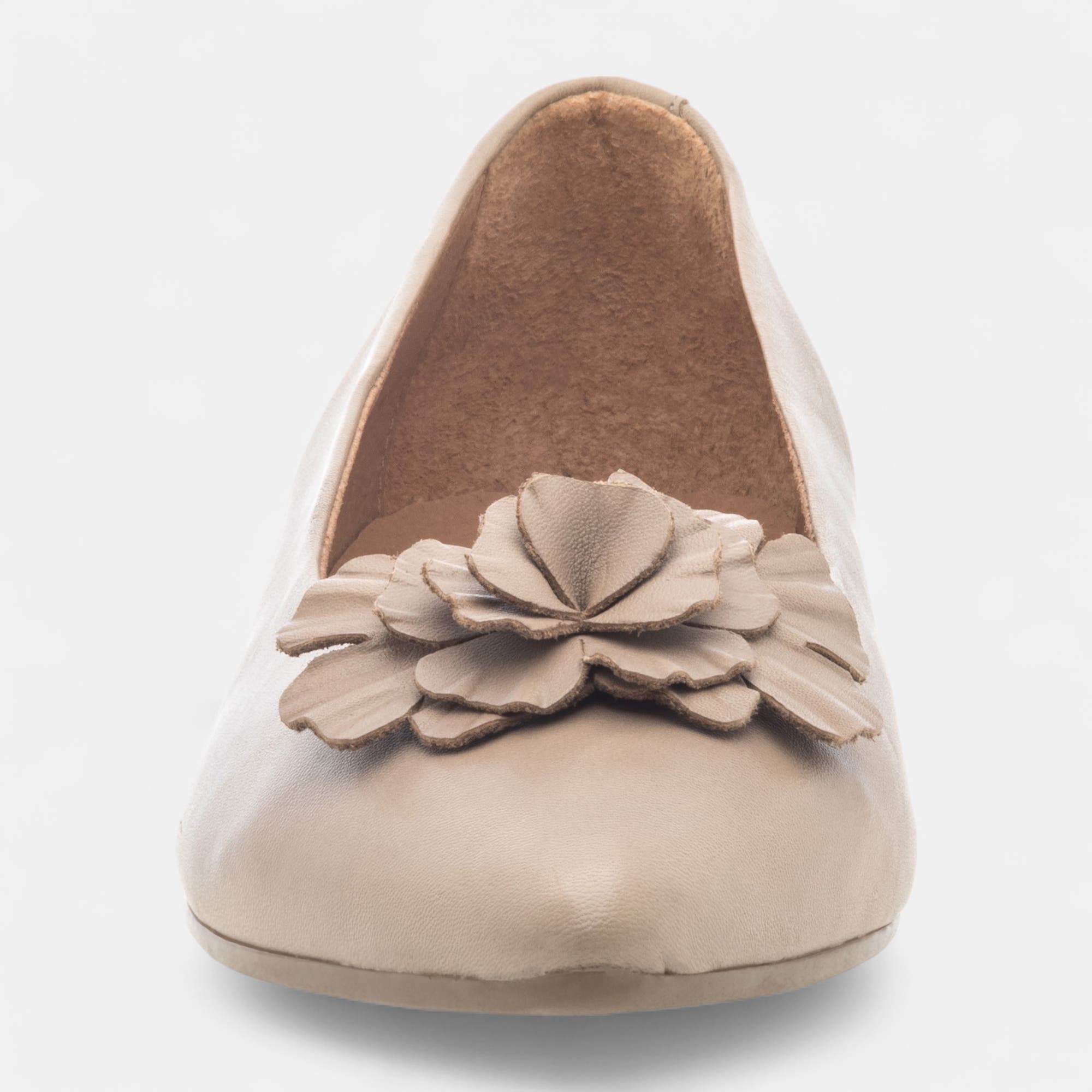 Ballerines Femme en cuir taupe
