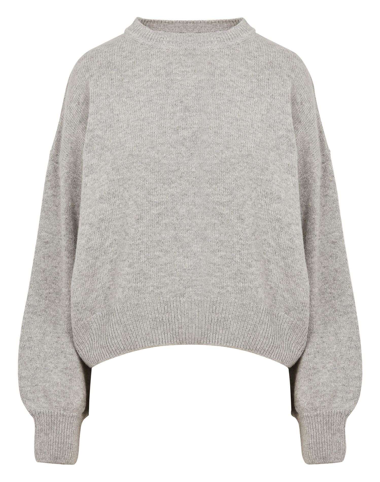 KASHAN - Pull droit col rond en laine mélangée | Gris