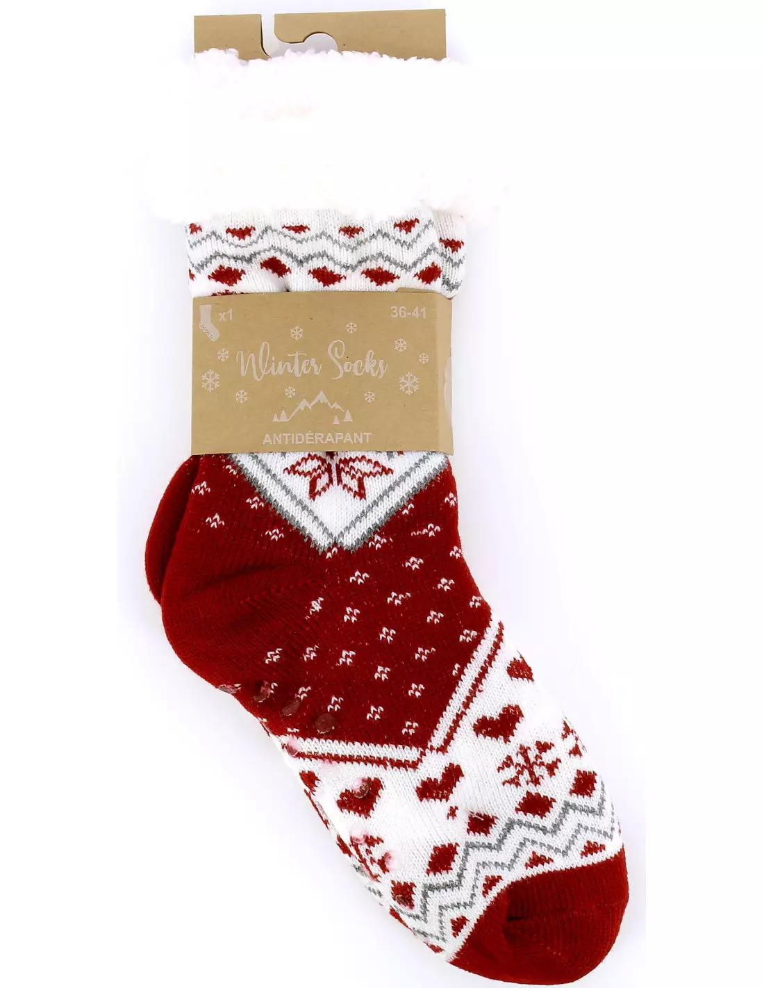 BENJAMIN CHAUSSETTE WINTER SOCKS - Flocons - Chaussettes Rouge