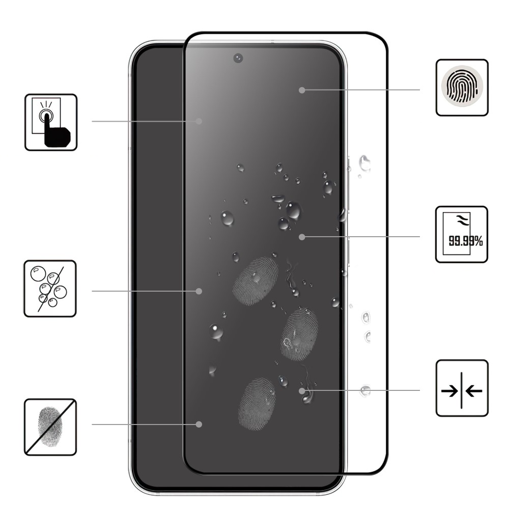 Samsung Galaxy S23 5G / S22 5G Full-Screen Vollbild Glas Display mit Rahmen - Schwarz