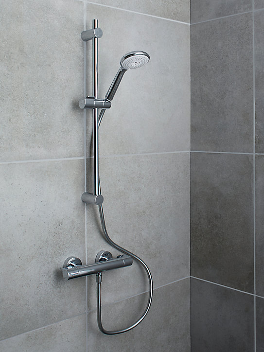 Kit de douche thermostatique chrome GoodHome Cavally
