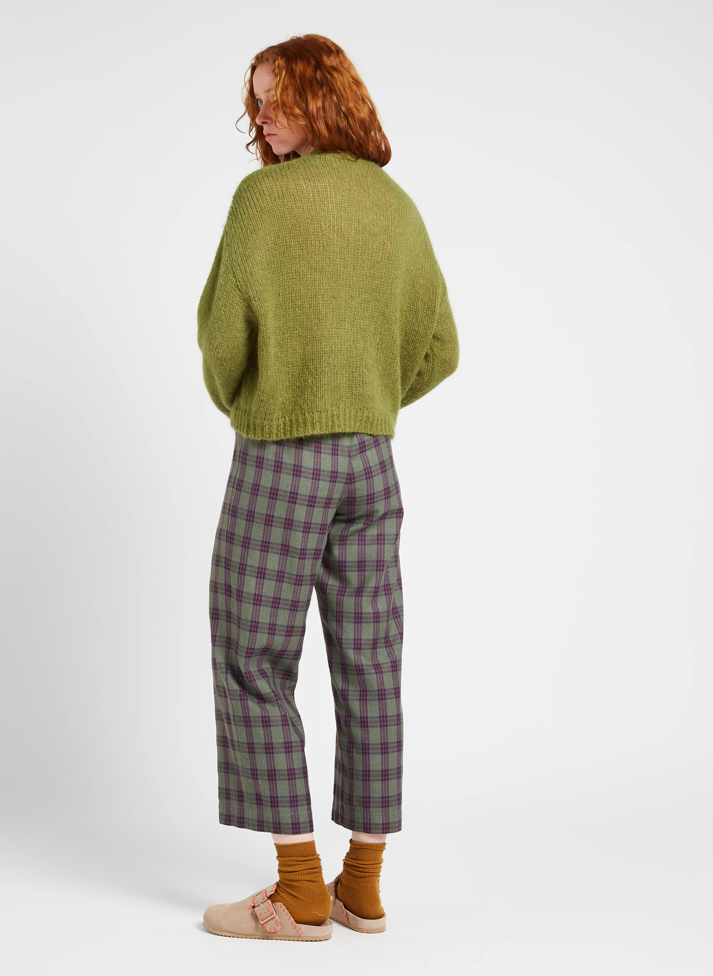 SIRIKA - Cardigan col V en laine mélangée | Kaki