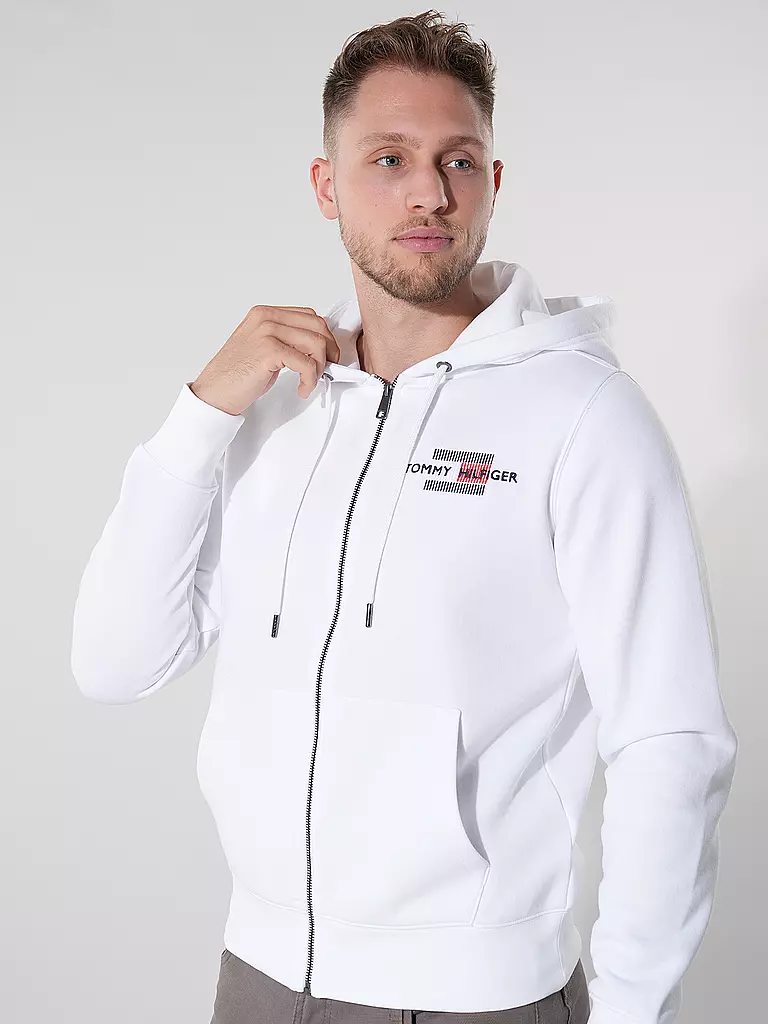 TOMMY HILFIGER Sweatjacke weiss