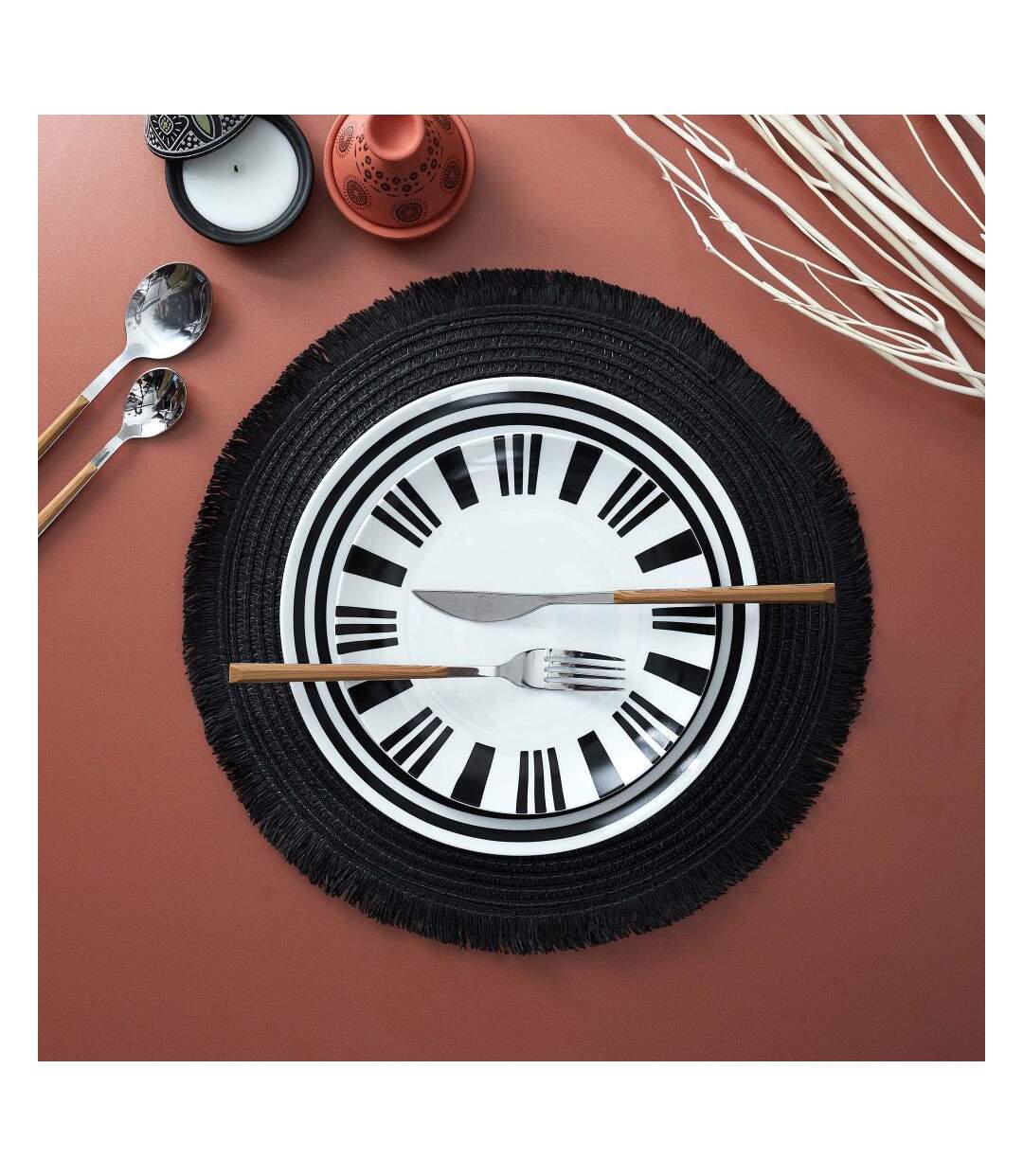 Set de table rond avec franges 38 cm
