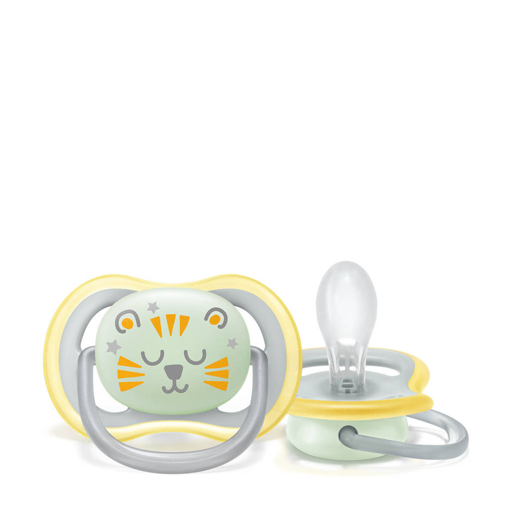 Schattige spenen met glow in the darkfopspeen 18M+ 2 stuks SCF376/01