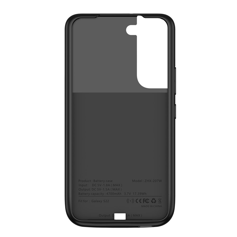 Samsung Galaxy S22 5G Backpack Akku Case Schutzhülle (4700mAh) - Schwarz