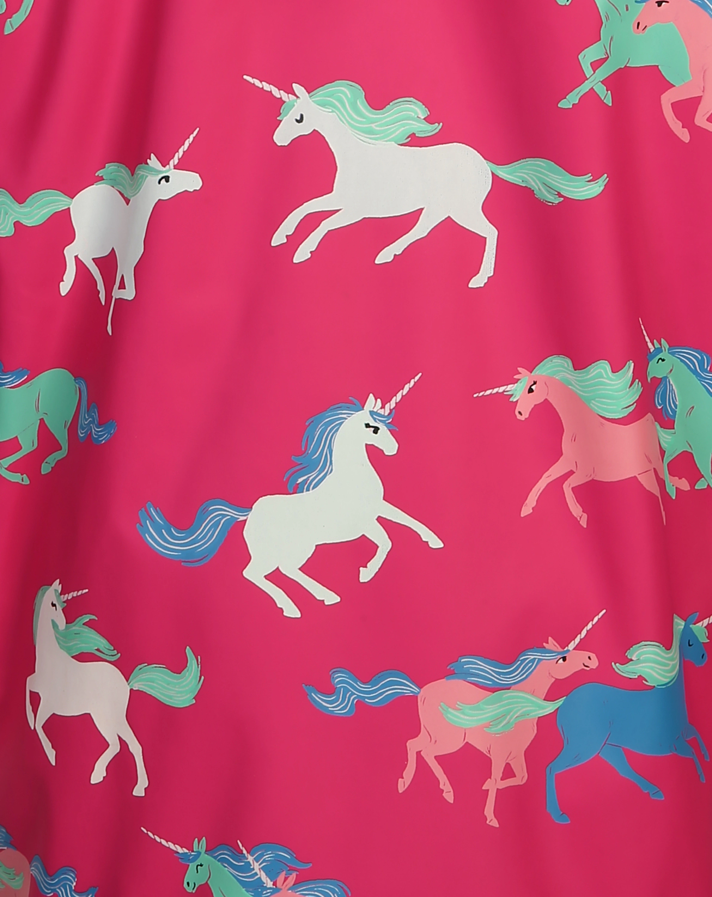 Regenmantel COLOUR CHANGING - FROLICKING UNICORNS in pink