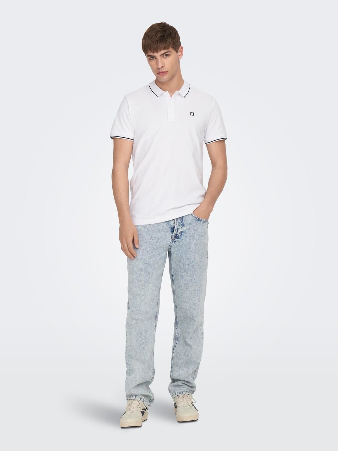 ONSFLETCHER Polo Bright White