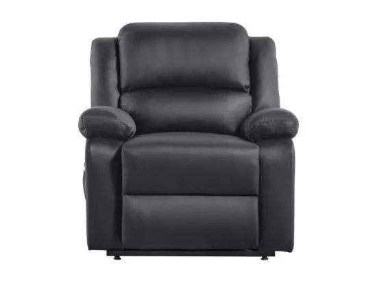 Fauteuil De Relaxation Electrique Releveur Et Massant En Simili Léo - Noir - L88 x 93 x 98cm - Loungitude