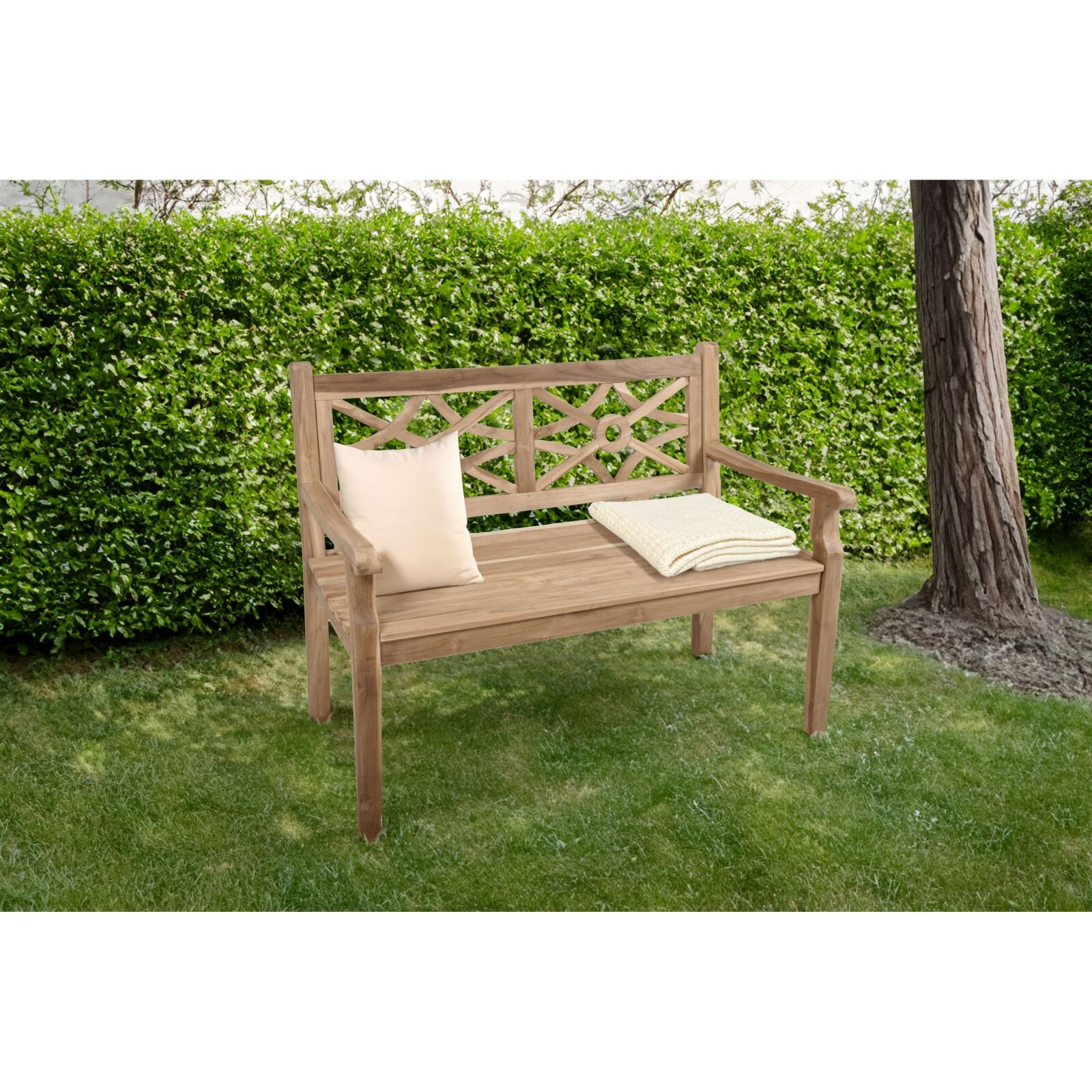 2-Sitzer Gartenbank SAYANG - braun - 120 cm