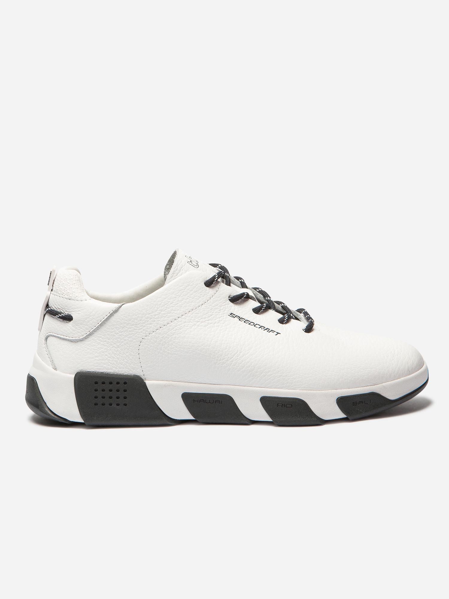 Baskets Homme Semelle Grip Cuir Blanc