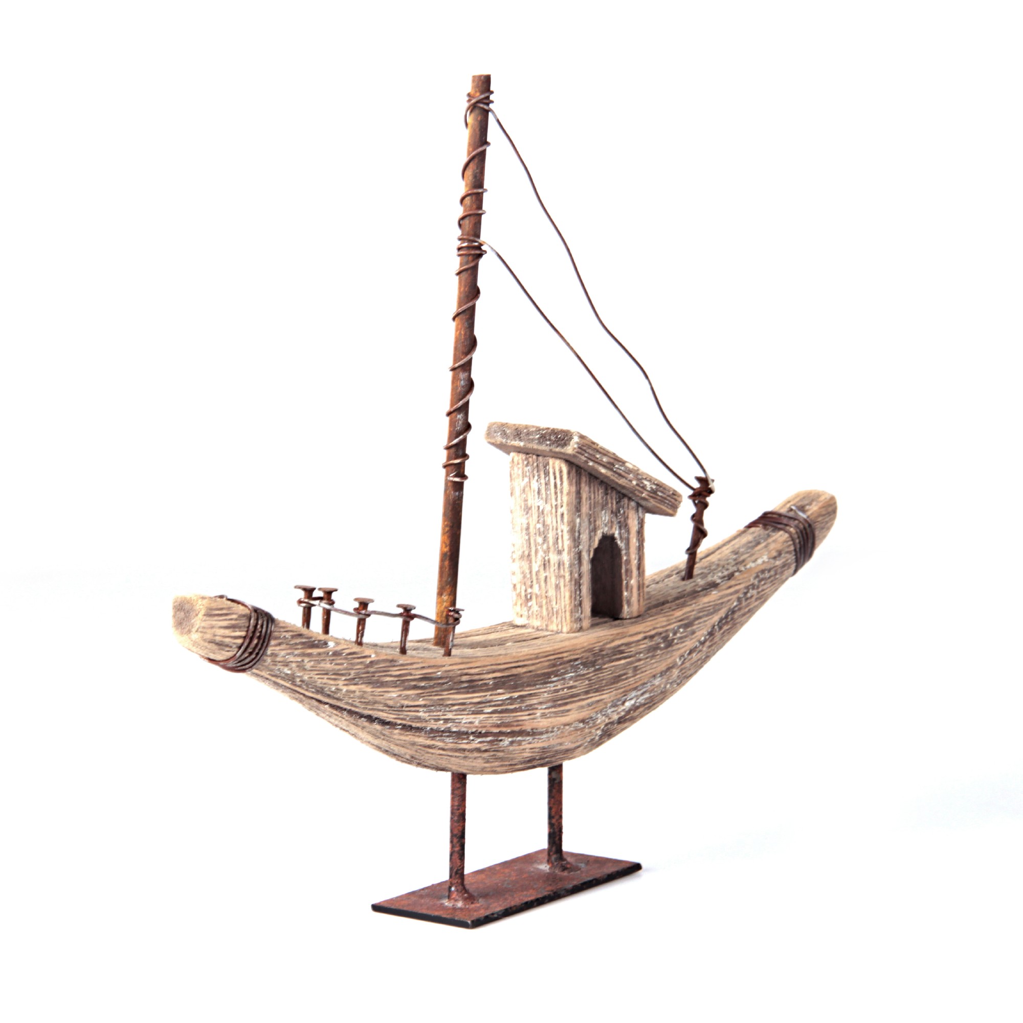 Jolle, mit Standfuß, B 25 cm, H 21 cm, L 4 cm von fischer's lagerhaus