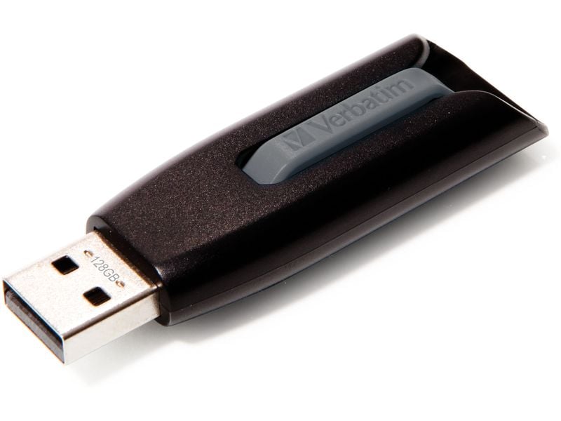 Verbatim USB-Stick Store 'n' Go V3 128 GB USB 3.0-Stick mit 128 GB Speicherkapazität, bis zu 80 MB/s Lesegeschwindigkeit und Schiebe-Design