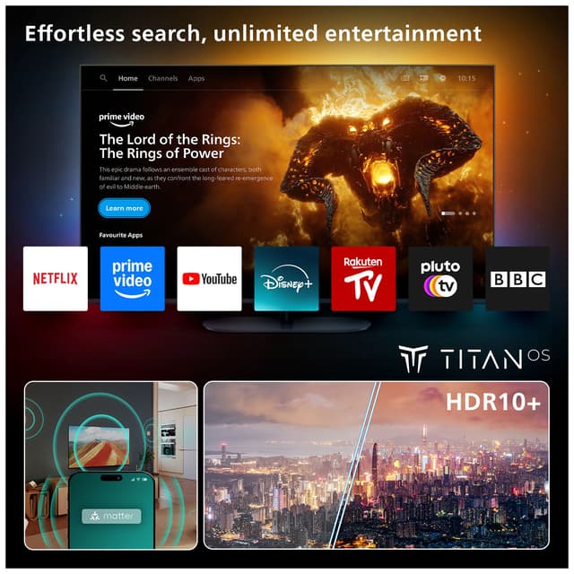 Philips 65” PUS7800 4K QLED Smart TV (2025)