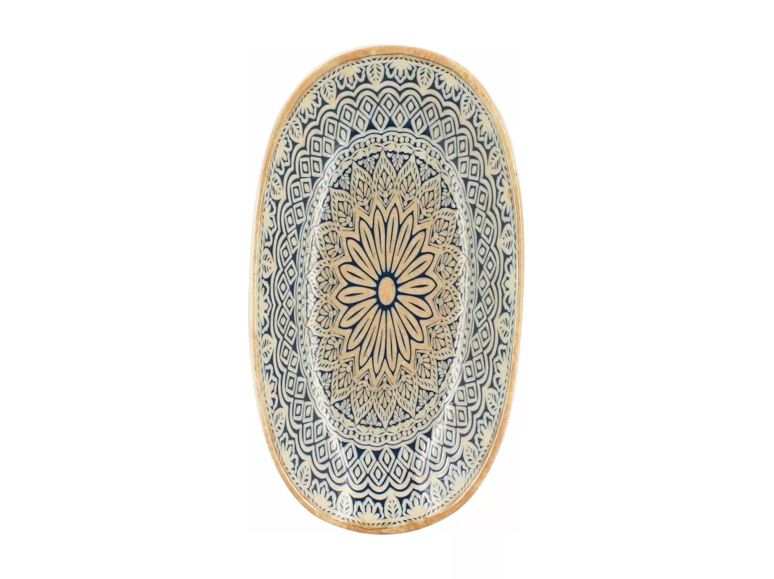 Novastyl - Lot 6 Assiettes Ovales Byzance 18.5x10.5cm En Porcelaine
