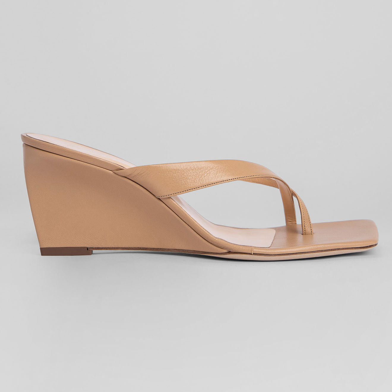 By Far Mules en Cuir Theresa nude - Talon 7 cm