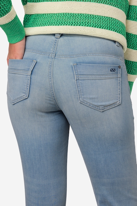 Slimjeans, bleached, 5-Pocket, mit recyceltem Polyester