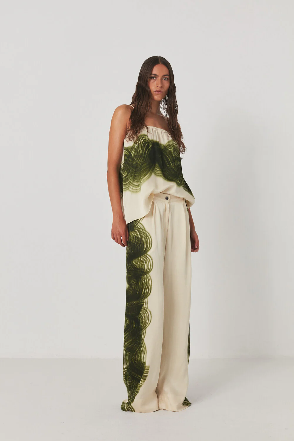 Rabens Saloner  Briana bukser - Olive chalk combo