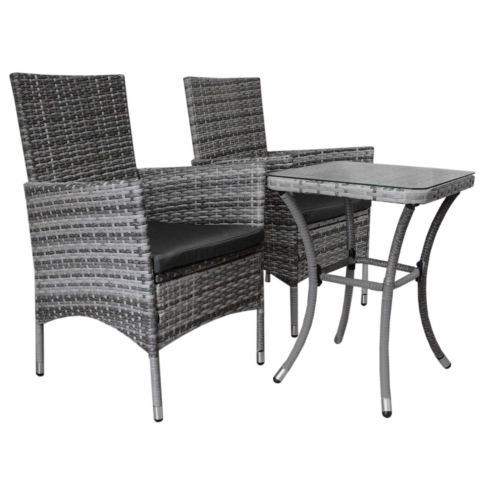Jardí Rattan Bistro Sæt Grå