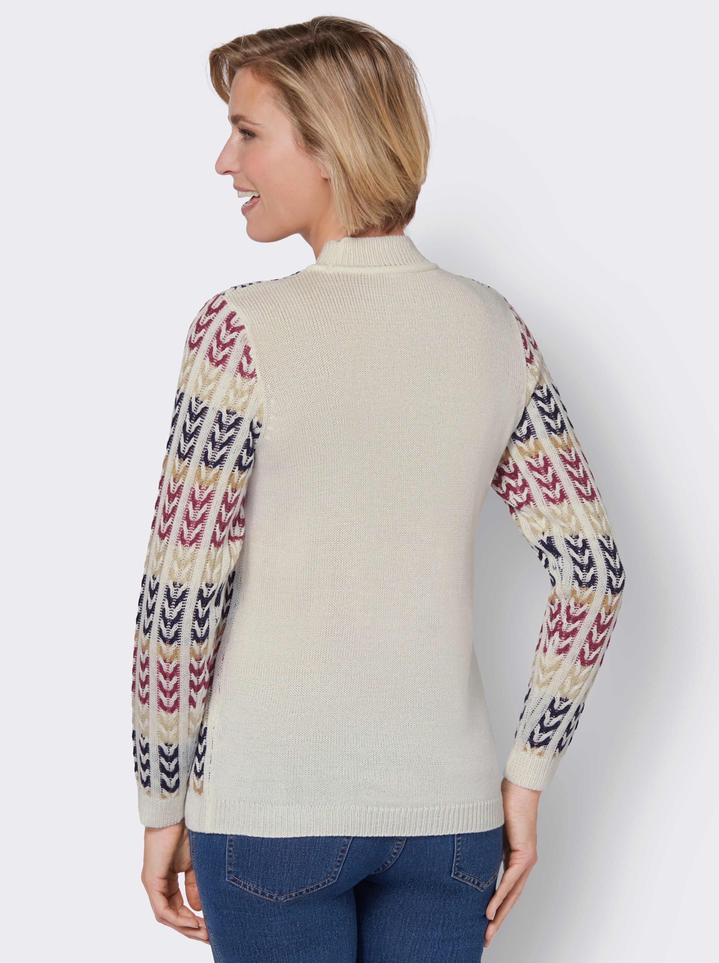 Stehkragen-Pullover