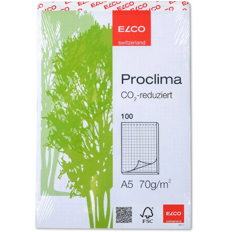 Elco Notizblock Proclima, A5, kariert 4 mm, weiss