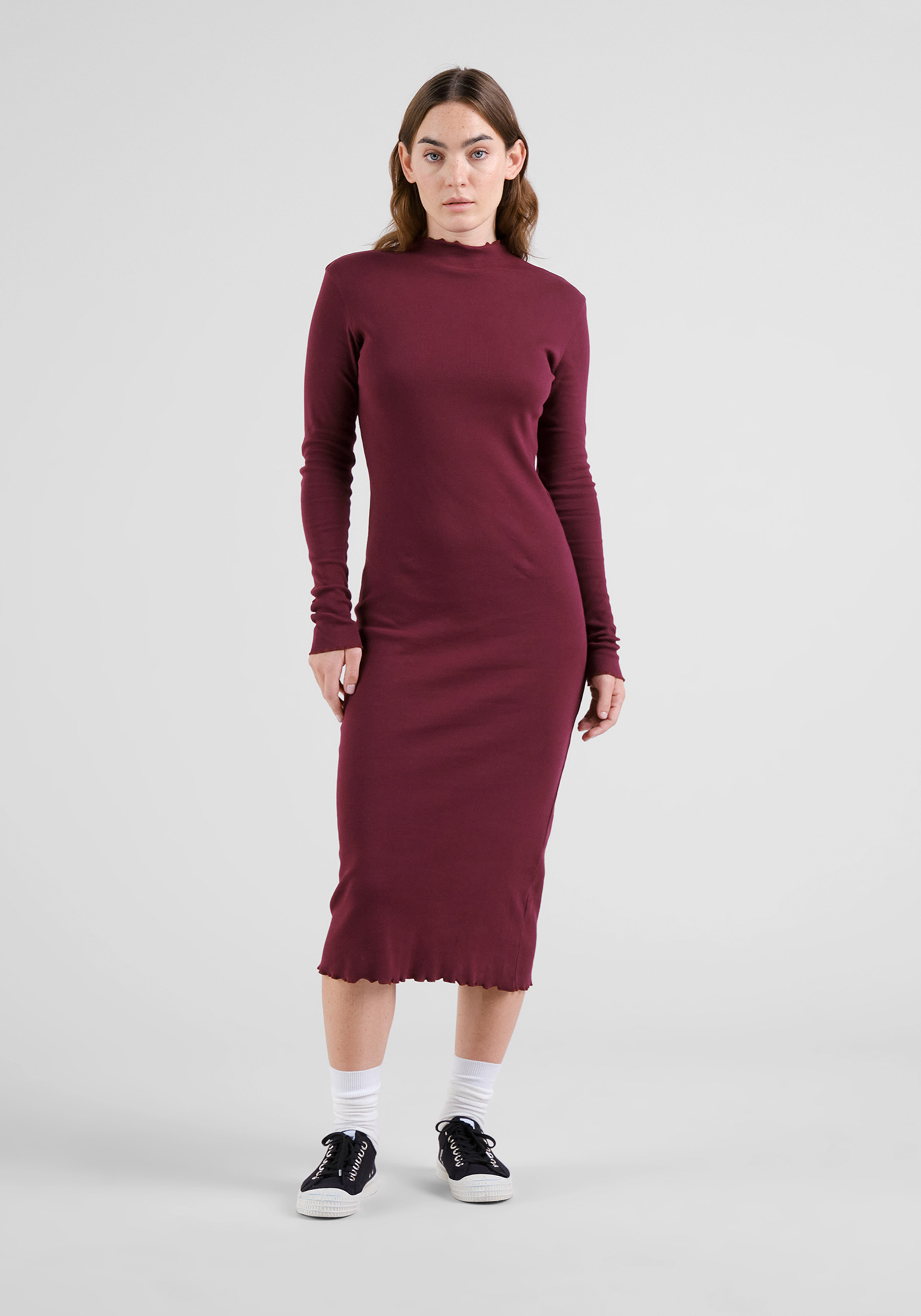 Dedicated Kleid Lofta Rib Fig Red