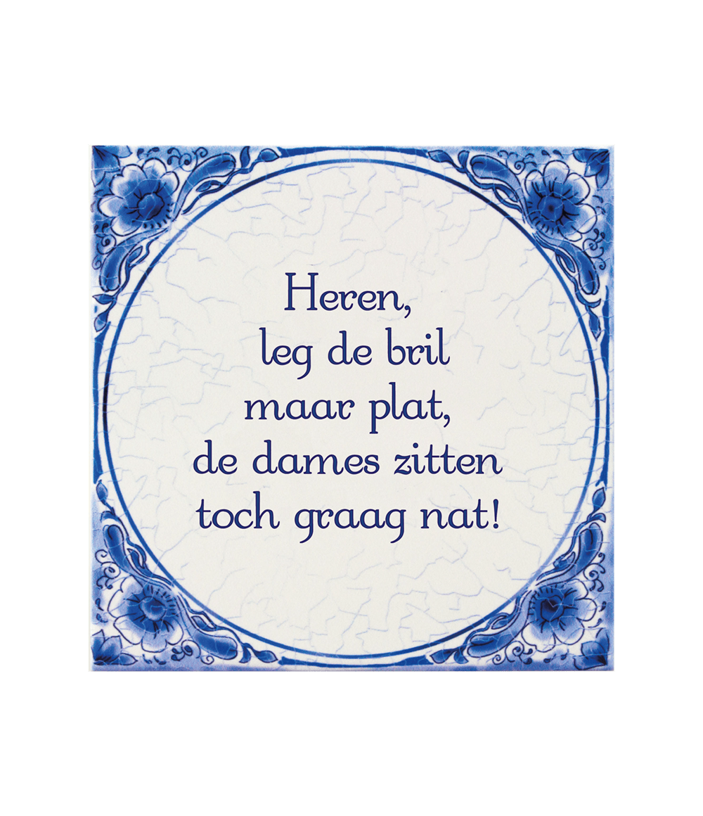 Delfts Blauw Tegel Bril Plat 14,5cm