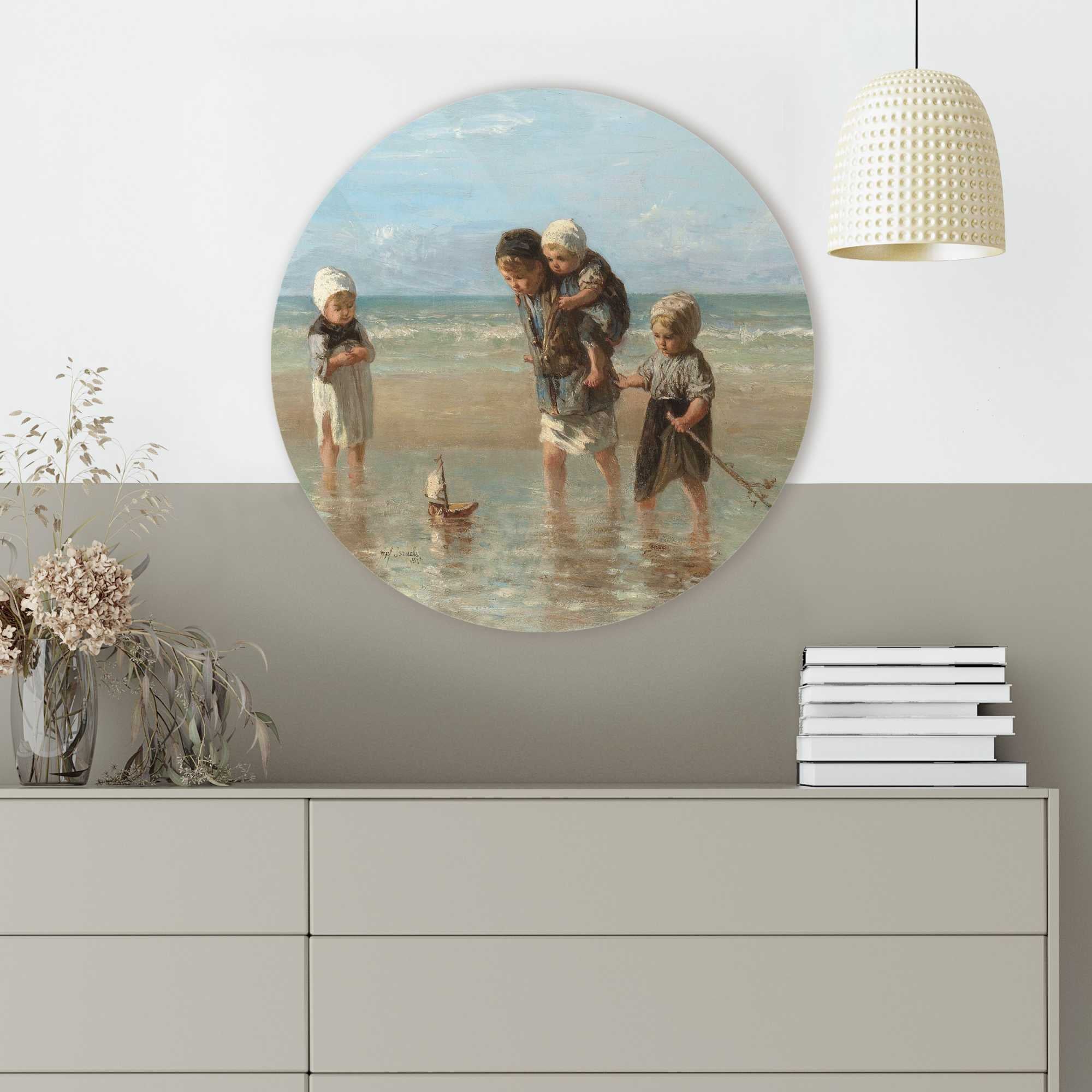 Reinders - Jozef Israels Kinderen der zee - Glasschilderij Ã 50 cm