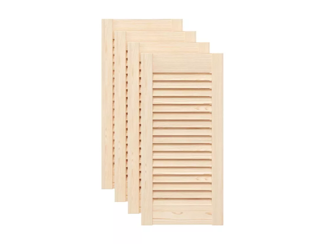 Portes d'armoire à persiennes 4 pcs 61,5x29,5 cm pin massif