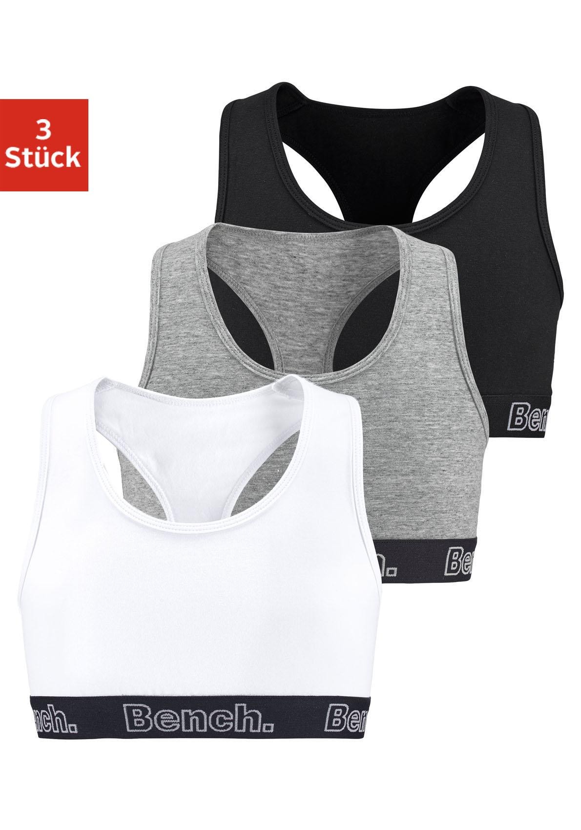 Bench. Bustier, 3 Stk. in sportlicher Optik mit Ringerrücken