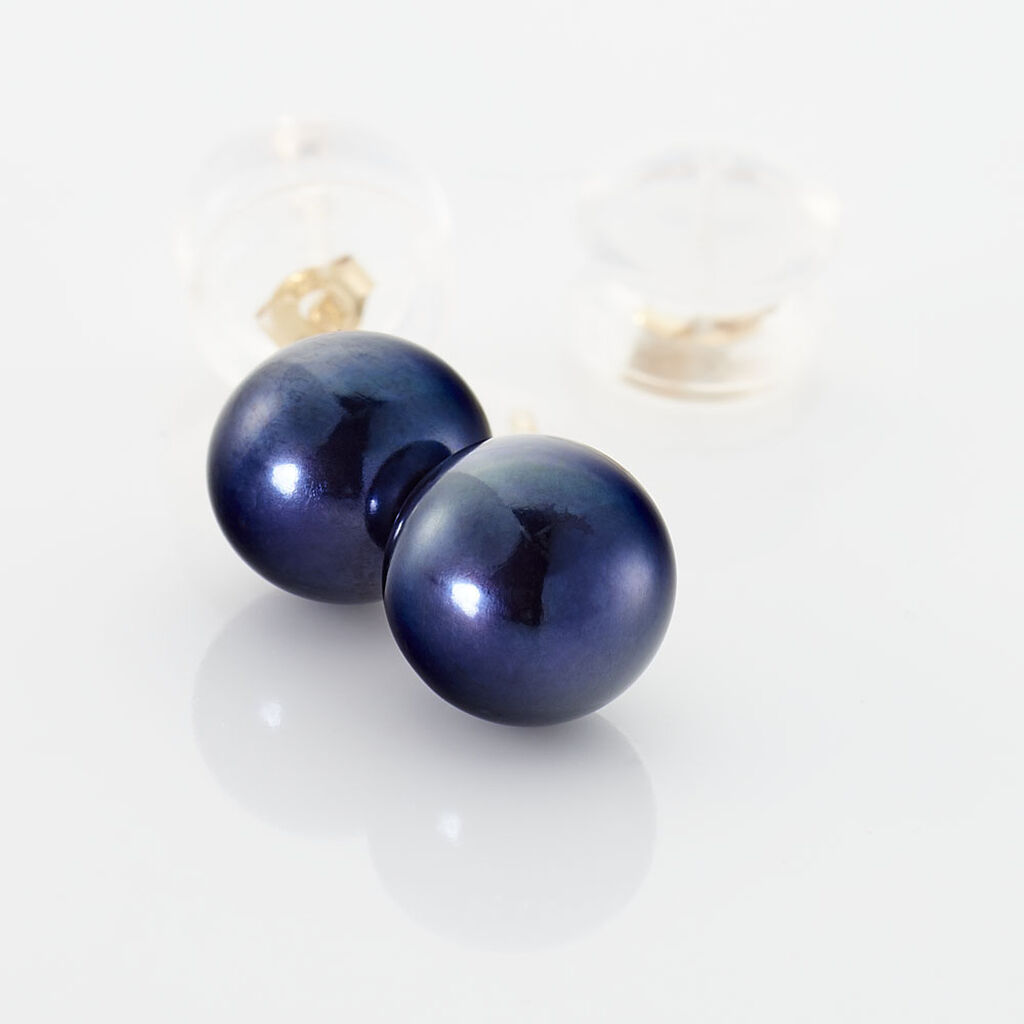 Boucles D'oreilles Puces Micaelle Teintees Or Jaune Perle De Culture