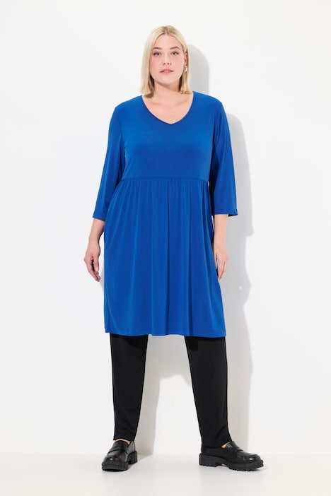 Longshirt, A-Linie, Tunika-Ausschnitt, 3/4-Arm, Taschen