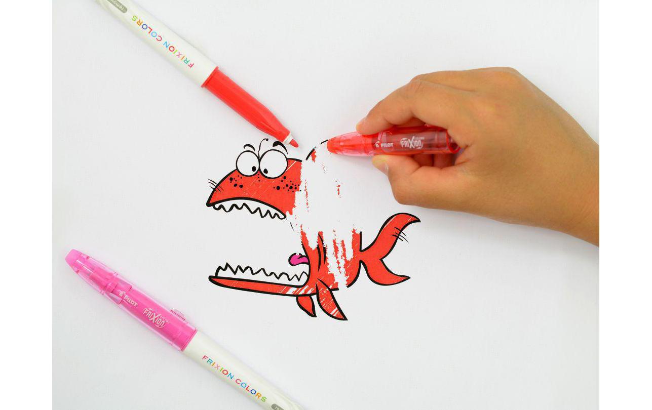 Filzstift FriXion Colors, Medium RotRadierbarer Faserstift mit thermosensitiver Tinte