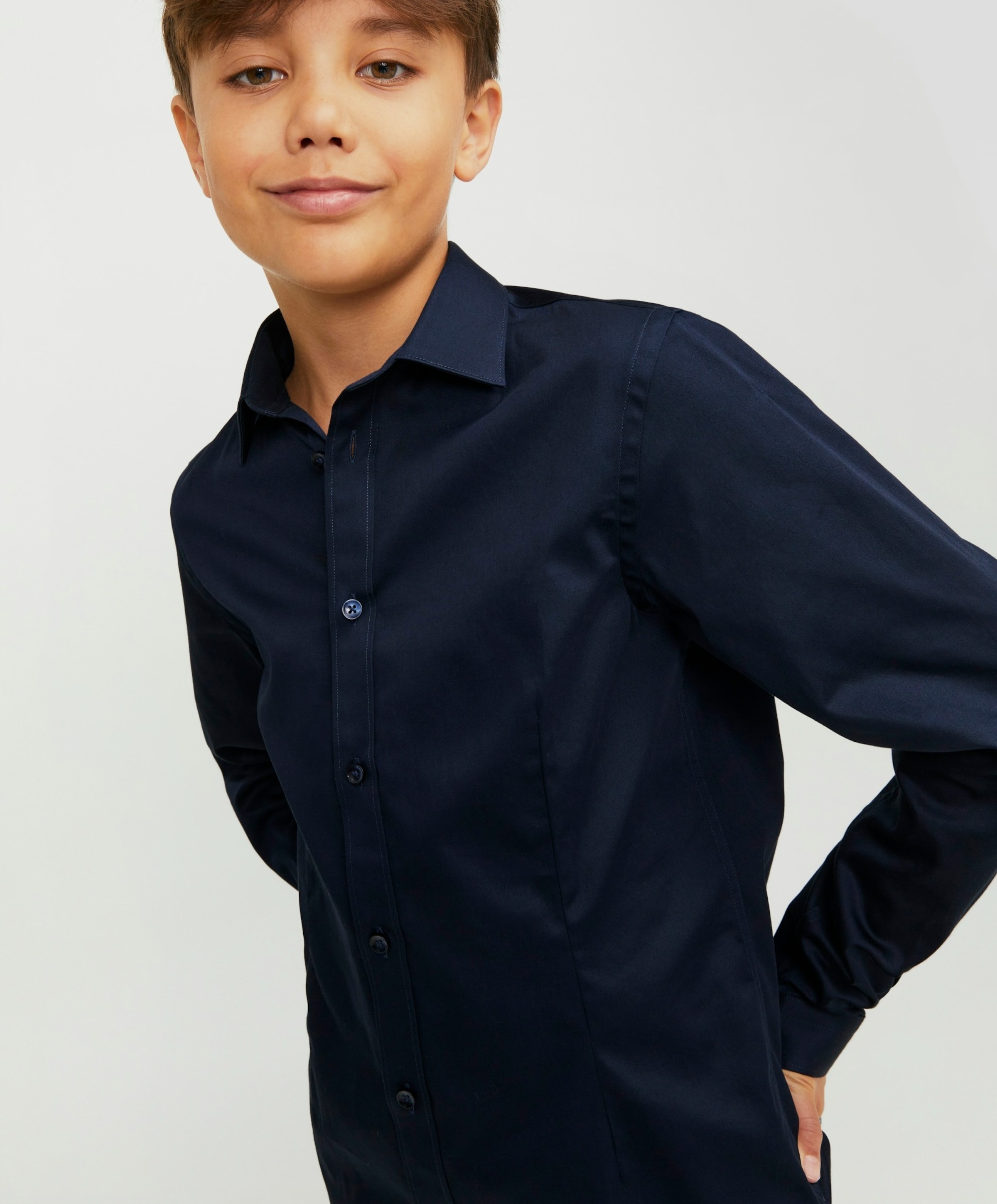 Jack & Jones Jongens overhemd lange mouw blauw