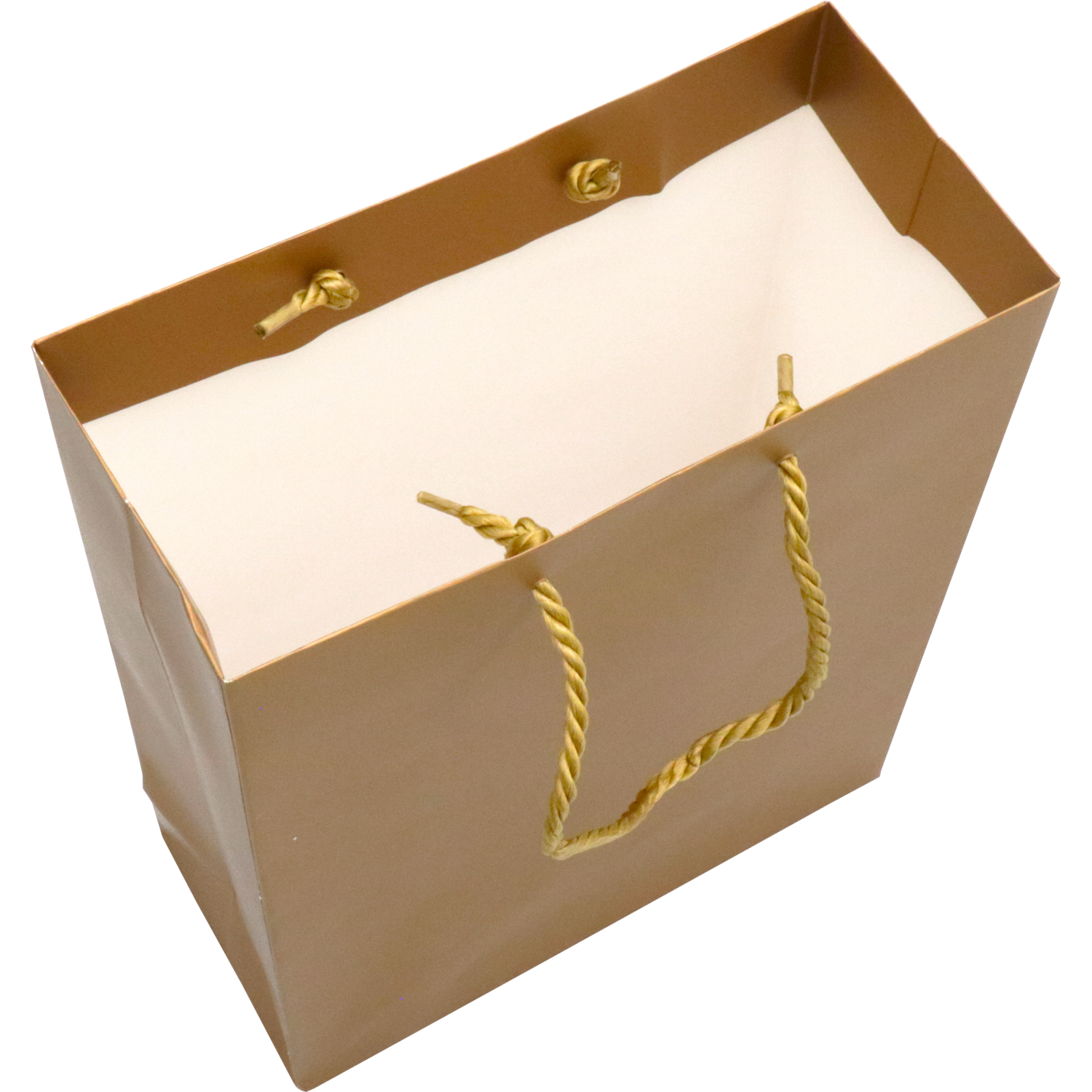 Tas, Papier, met koord, 22x 10x29cm, draagtas, goud/wit
