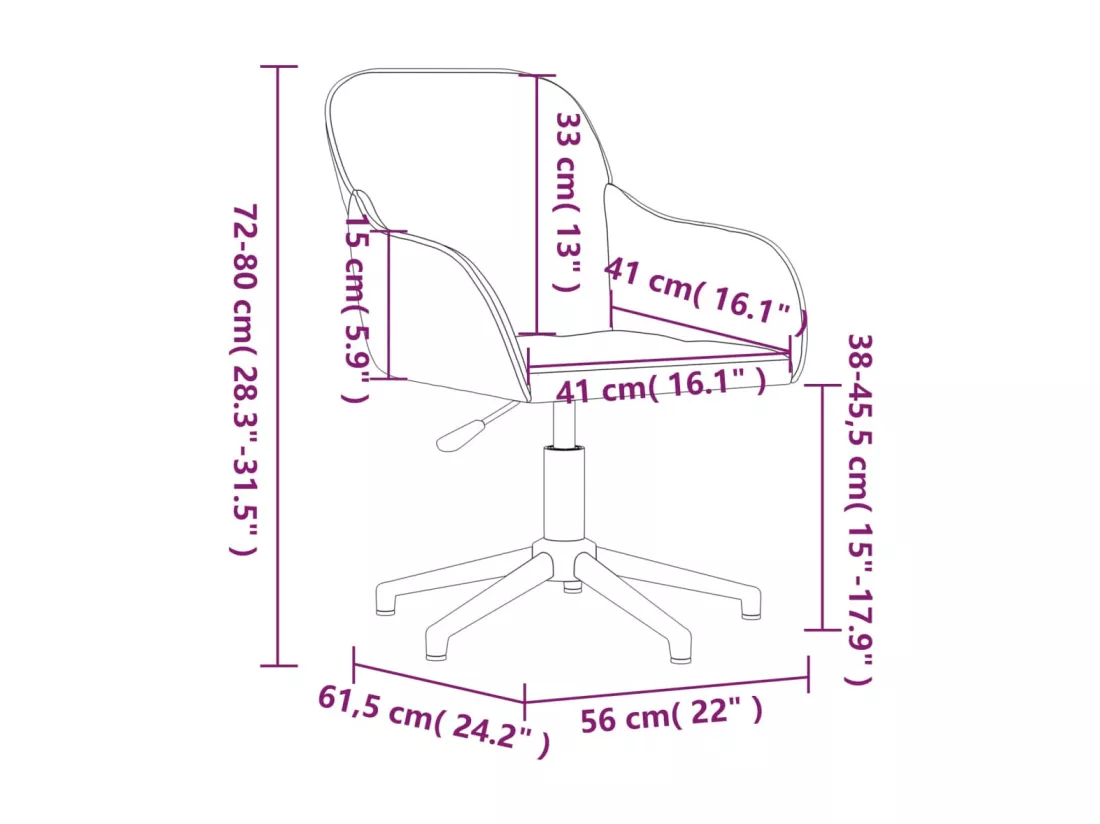 Chaise fauteuil siège pivotante marron 56 x 61.5 x 72 cm 02_0024148