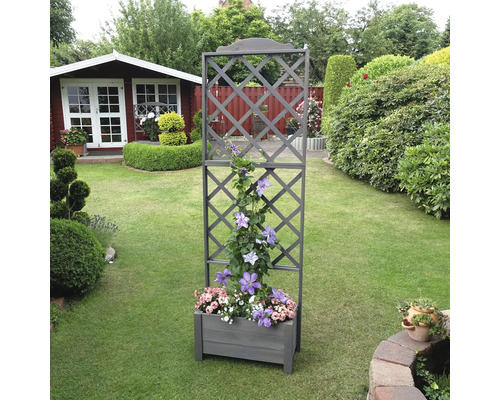 Bloembak met trellis Botanica promadino hout 69 x 32 x 210 cm grijs